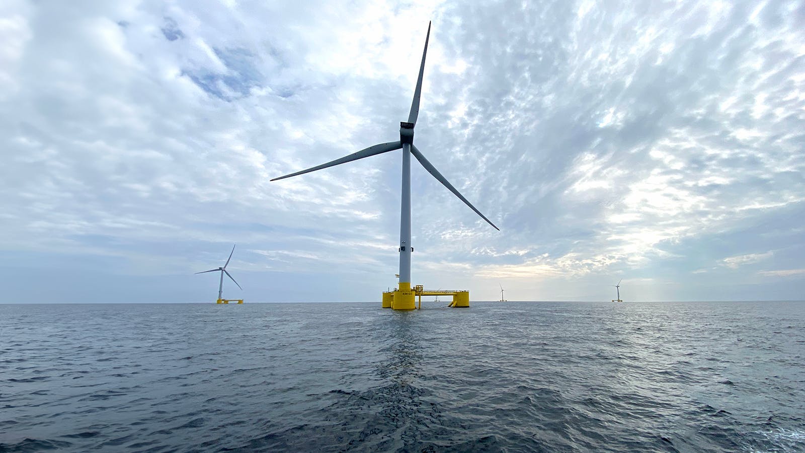 Kincardine Offshore Wind Farm in operation off the coast of Scotland
